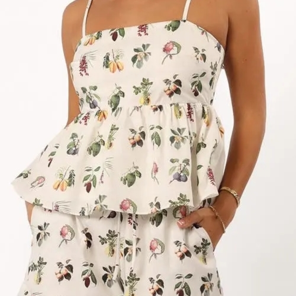 Petal & Pup Botanical Print Peplum Top